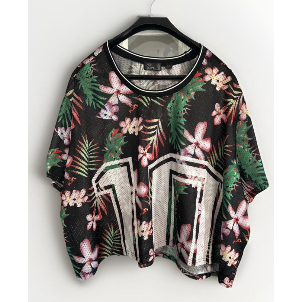 Lucy Diamonds 6X Swimsuit Cover Up Shirt In Tropical Florals